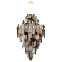 Люстра подвесная POINT SP39 Crystal Lux серая янтарная на 39 ламп, основание латунь в стиле современный Люстра подвесная POINT SP39 Crystal Lux серая янтарная на 39 ламп, основание латунь в стиле современный